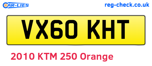 VX60KHT are the vehicle registration plates.