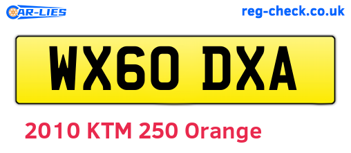 WX60DXA are the vehicle registration plates.