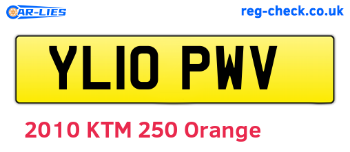 YL10PWV are the vehicle registration plates.