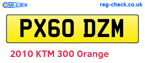 PX60DZM are the vehicle registration plates.