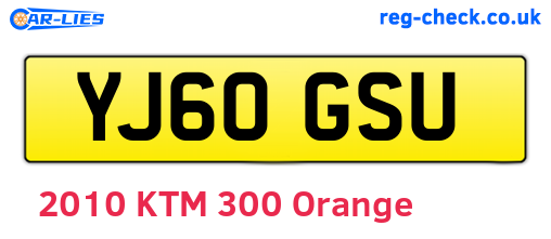 YJ60GSU are the vehicle registration plates.