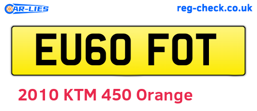 EU60FOT are the vehicle registration plates.