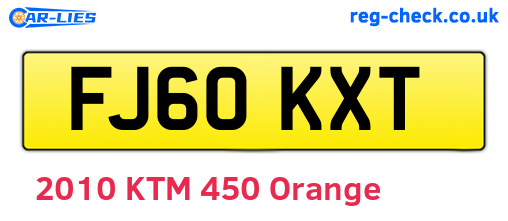 FJ60KXT are the vehicle registration plates.