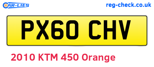 PX60CHV are the vehicle registration plates.