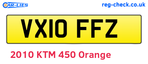 VX10FFZ are the vehicle registration plates.
