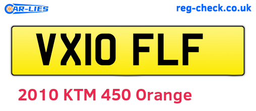 VX10FLF are the vehicle registration plates.