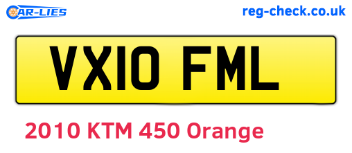 VX10FML are the vehicle registration plates.