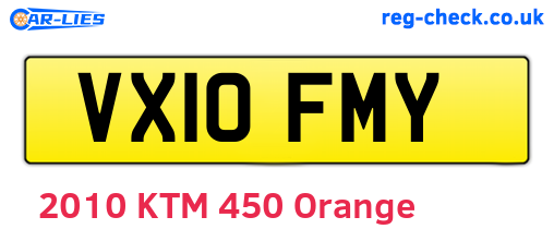 VX10FMY are the vehicle registration plates.