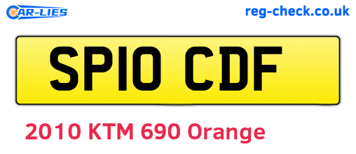 SP10CDF are the vehicle registration plates.