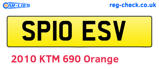 SP10ESV are the vehicle registration plates.