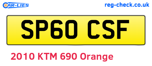 SP60CSF are the vehicle registration plates.