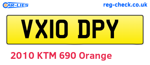 VX10DPY are the vehicle registration plates.