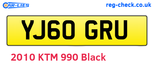 YJ60GRU are the vehicle registration plates.