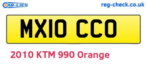 MX10CCO are the vehicle registration plates.