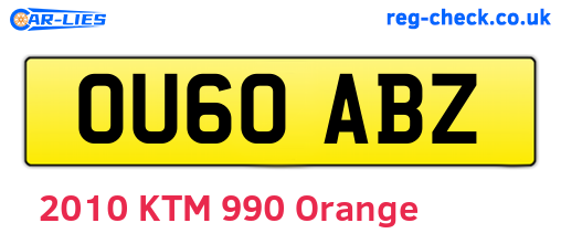 OU60ABZ are the vehicle registration plates.