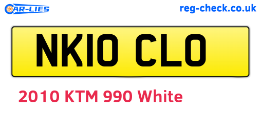 NK10CLO are the vehicle registration plates.
