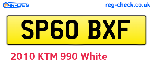 SP60BXF are the vehicle registration plates.