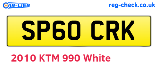 SP60CRK are the vehicle registration plates.