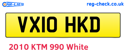 VX10HKD are the vehicle registration plates.