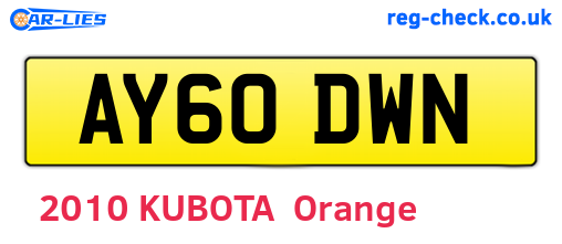 AY60DWN are the vehicle registration plates.