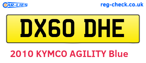 DX60DHE are the vehicle registration plates.