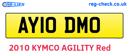 AY10DMO are the vehicle registration plates.