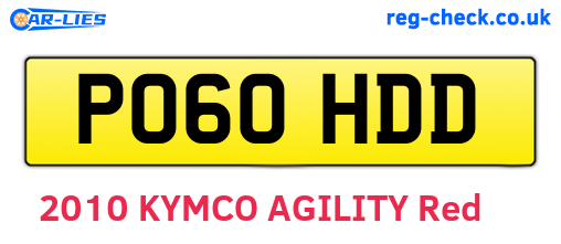 PO60HDD are the vehicle registration plates.