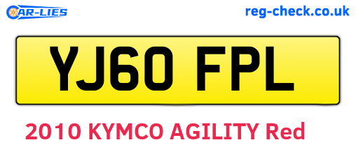 YJ60FPL are the vehicle registration plates.