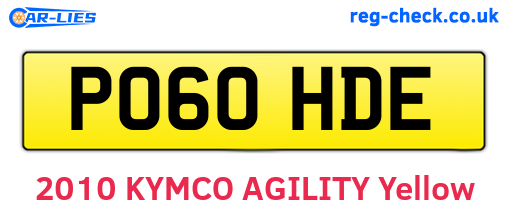 PO60HDE are the vehicle registration plates.
