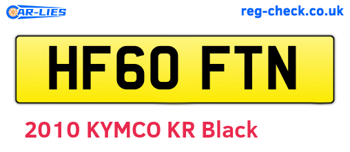 HF60FTN are the vehicle registration plates.