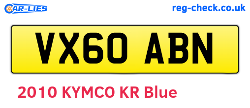 VX60ABN are the vehicle registration plates.