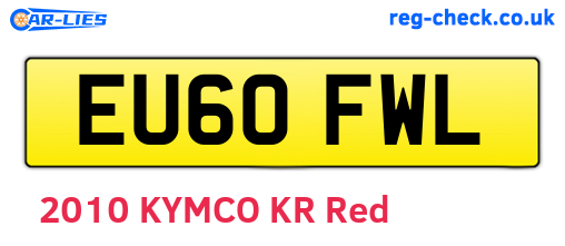 EU60FWL are the vehicle registration plates.