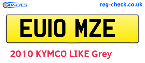 EU10MZE are the vehicle registration plates.