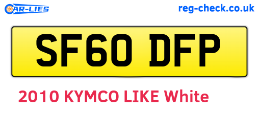 SF60DFP are the vehicle registration plates.