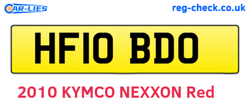 HF10BDO are the vehicle registration plates.