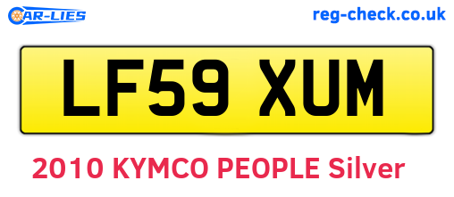 LF59XUM are the vehicle registration plates.