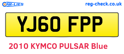 YJ60FPP are the vehicle registration plates.