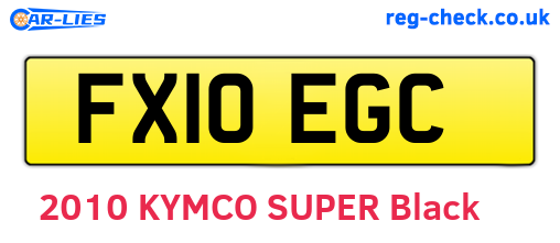 FX10EGC are the vehicle registration plates.