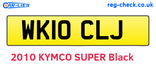 WK10CLJ are the vehicle registration plates.