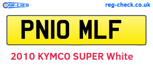 PN10MLF are the vehicle registration plates.