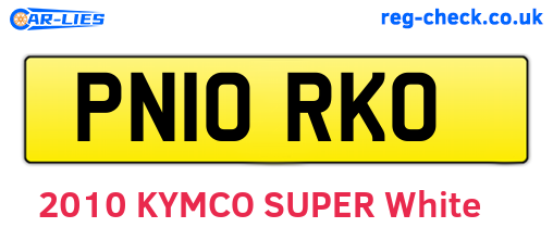 PN10RKO are the vehicle registration plates.