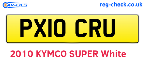 PX10CRU are the vehicle registration plates.