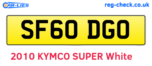 SF60DGO are the vehicle registration plates.