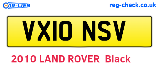 VX10NSV are the vehicle registration plates.