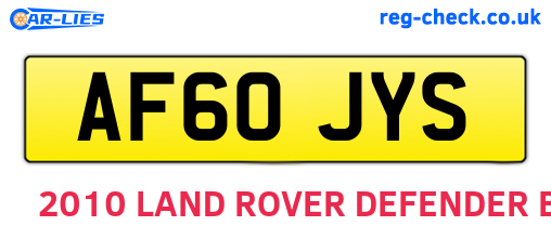 AF60JYS are the vehicle registration plates.