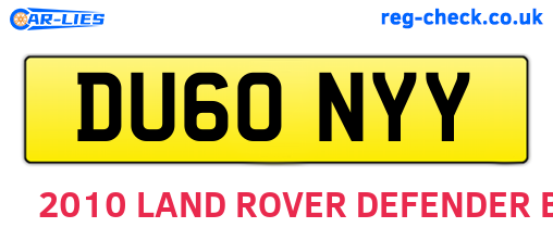 DU60NYY are the vehicle registration plates.
