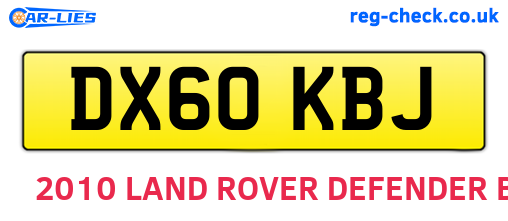 DX60KBJ are the vehicle registration plates.