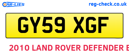 GY59XGF are the vehicle registration plates.