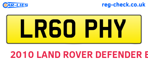 LR60PHY are the vehicle registration plates.