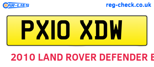 PX10XDW are the vehicle registration plates.